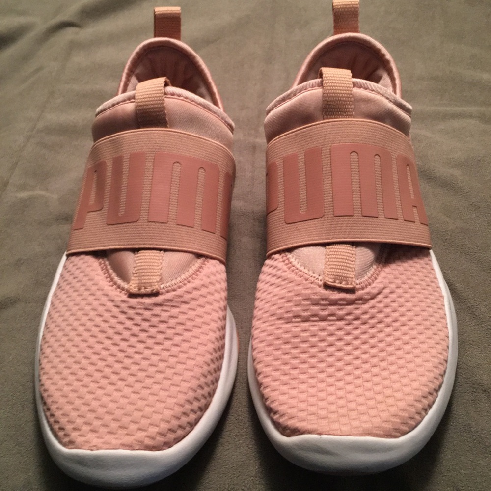 Puma Women's Pink/Cream Slip-On Sneakers